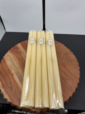 3 packs Knorr Candle Factory Del Mar 100% Beeswax Candles 15” ivory